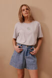 Billie Pleat Front Short, WASHED VINTAGE BLUE - alternate image 4