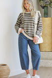 SOFT OLIVE/ECRU STRIPE