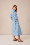 Midi Shirt Dress, BLUE WHITE RED STRIPE ORGANIC COTTON - alternate image 3