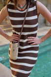 Margot Mesh Knit Tank Midi Dress, CHOC STRIPE - alternate image 1