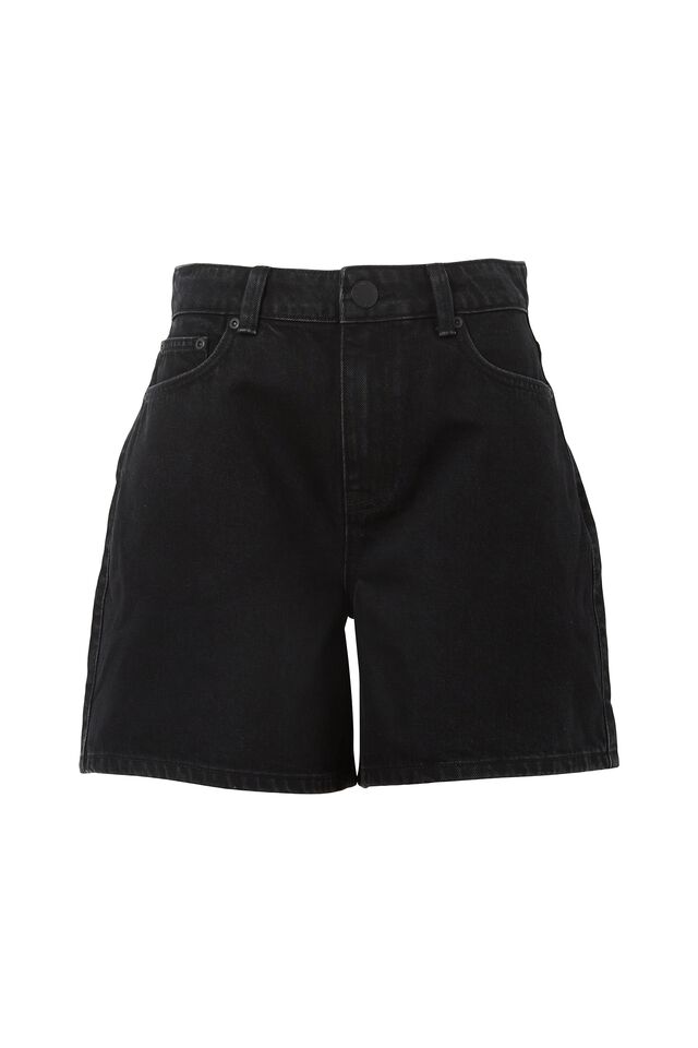 Essential Denim Short, BLACK CLEAN HEM