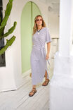 Allora Tie Midi Tee Dress, CHOC STRIPE - alternate image 4