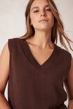 V Neck Knit Vest, WINTER CHOC - alternate image 4