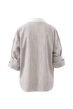 Miya Shirt, BROWN WHITE SMALL STRIPE - alternate image 3