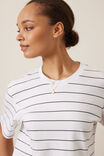 Stevie Slouchy Tee, WHITE/PHANTOM STRIPE - example image 4