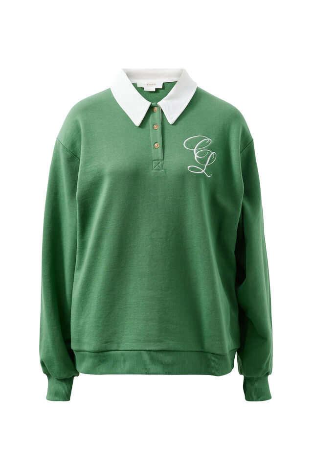 Wren Rugby Sweat, PISTACHIO WHITE CLUB LOGO