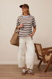 Stevie Slouchy Tee, COCOA SKY BLUE STRIPE - alternate image 6