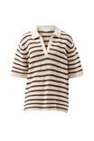 Molly Textured Stripe Short Sleeve Knit Tunic, CHOC STRIPE - alternate image 2