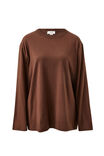 Finn Oversized Long Sleeve Tee, CHOCOLATE - alternate image 2