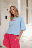 Luna Relaxed Tee, FRESH BLUE/CERES HERITAGE RED - example image 4
