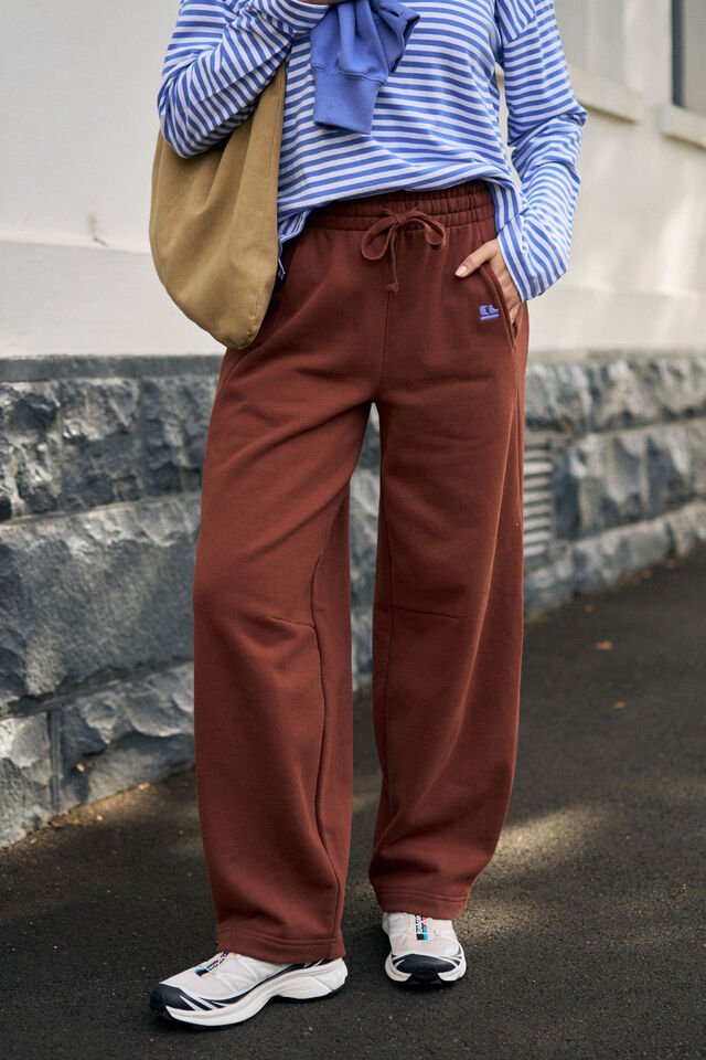 Elise Barrel Trackpant, BURNT TOFFEE