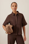 Noa Short Sleeve Shirt, CHOCOLATE - example image 1