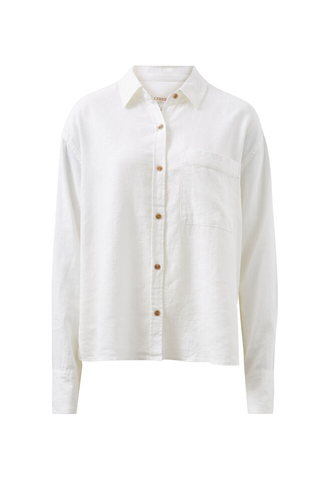 Relaxed Pocket Shirt, WHITE