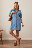 Bonnie Relaxed Shirt Dress, VINTAGE BLUE - alternate image 5