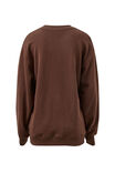 Isla Oversized Slouchy Crew, BRUNETTE BROWN BUFF SKY BLUE HERITAGE LOGO - example image 3