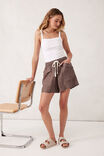 Panelled Pull On Short, CHOC LINEN - alternate image 6