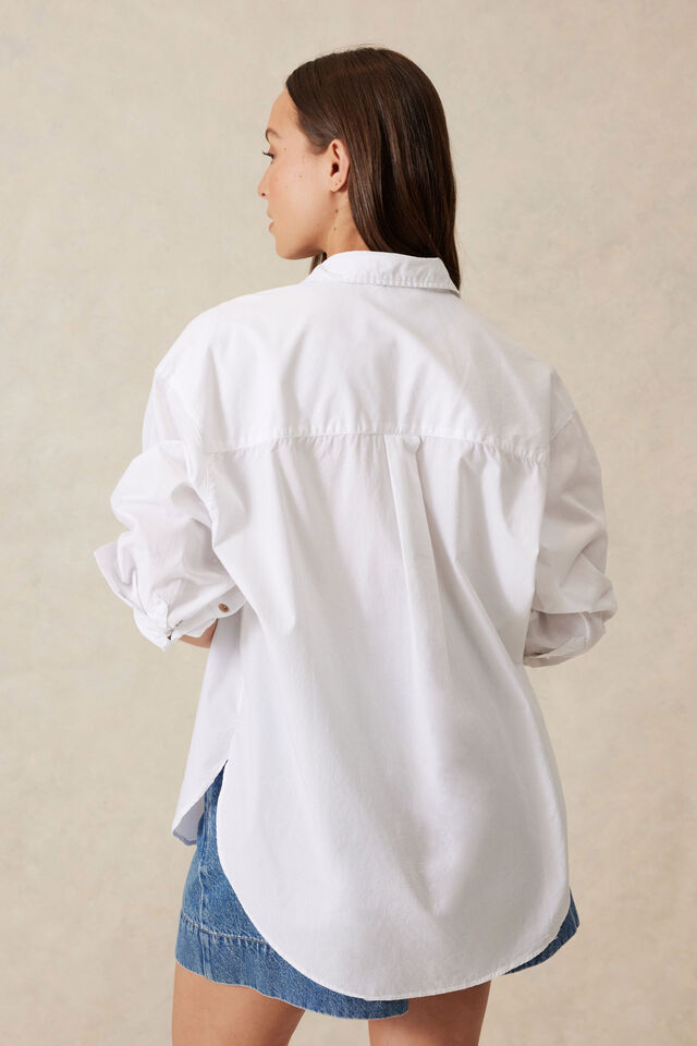 Peta Oversized Shirt, WHITE ORGANIC COTTON