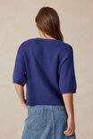 Boxy Short Sleeve Knit Cardi, COLLEGE BLUE - alternate image 3