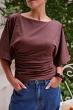 Molly Relaxed Sleeve Top, BRUNETTE BROWN - example image 5