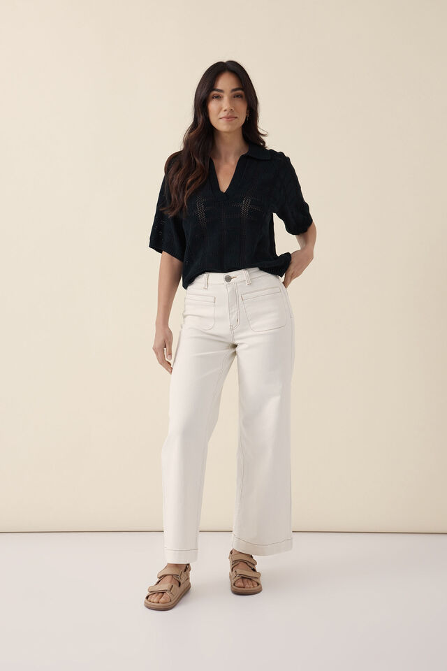 Wide Leg Pocket Jean, FRESH ECRU IN RESCUED COTTON