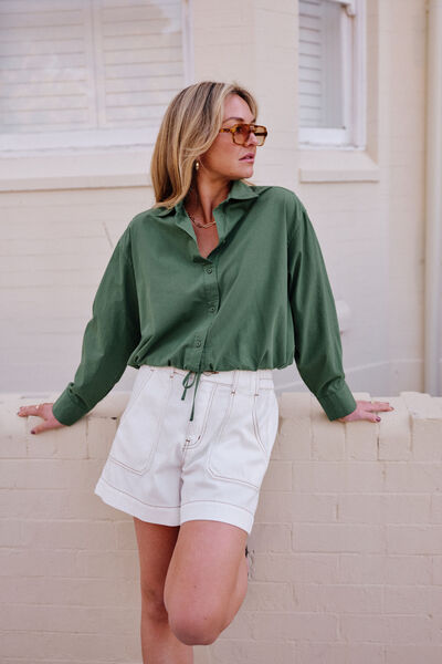 Clover Tie Shirt, BASIL