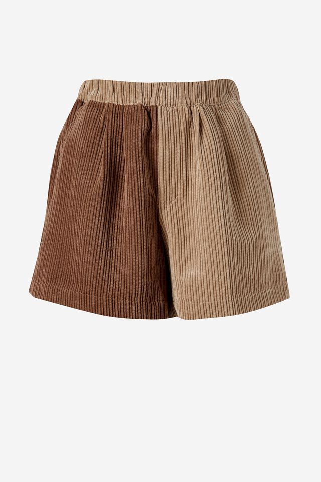 Baggy Everyday Short In Rescued Cord, CAMEL COFFEE