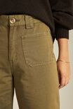 Wide Leg Pant With Patch Pockets In Rescue, SOFT OLIVE - alternate image 5