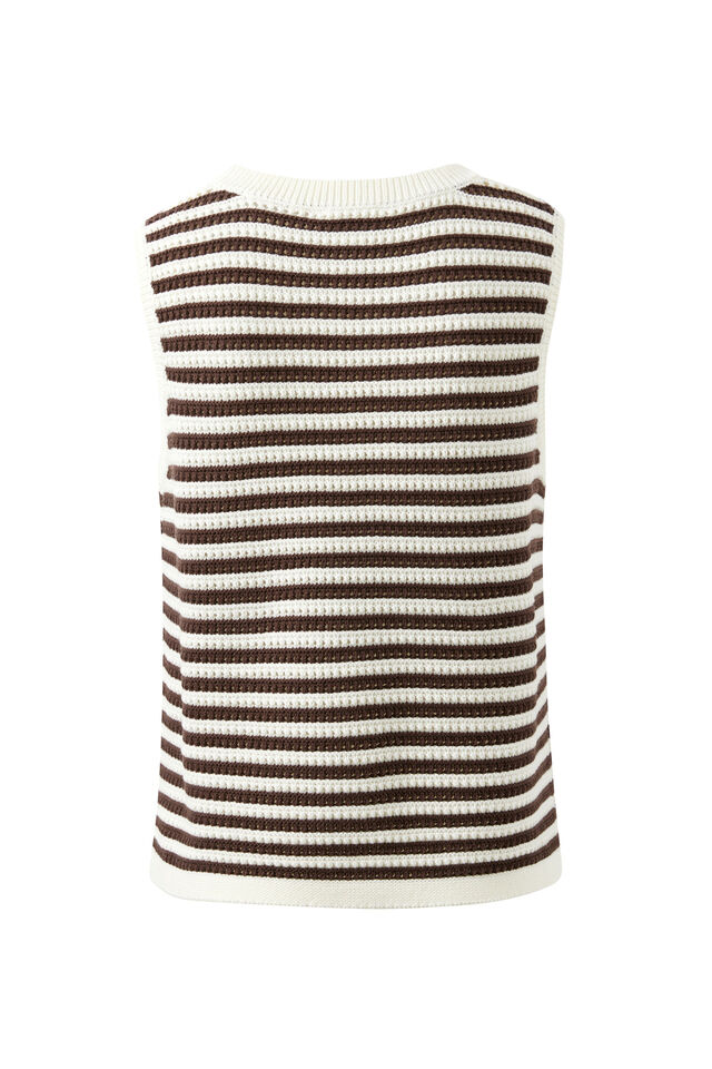 Maddy Mesh Knit Tank, BRUNETTE STRIPE