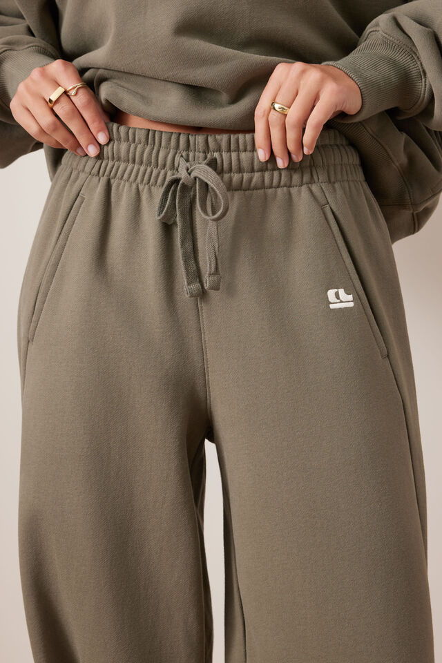 Elise Barrel Trackpant, WASHED OLIVE
