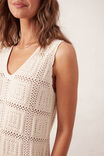 Square Knit Midi Tank Dress, ECRU - alternate image 4