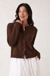 Nelly Long Sleeve Knit Cardi, CHOCOLATE - alternate image 1