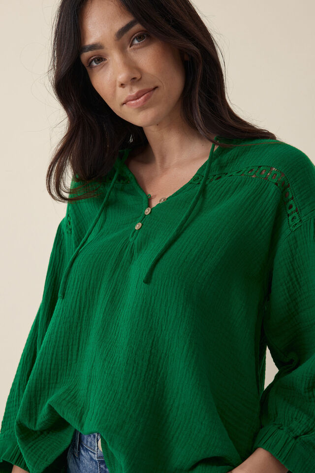 Button Up Tunic, WINTER GREEN