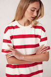 Charlotte Midi Terry Dress, WHITE RED BOLD STRIPE - alternate image 5