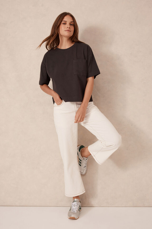 Boa Boxy Pocket Tee, PHANTOM