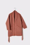 Longline Quilted Jacket, RUST