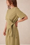 Tie Midi Tee Dress, FIG GREEN - alternate image 4