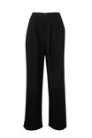 Wide Leg Pleat Pant In Recycled Blend, BLACK - alternate image 2
