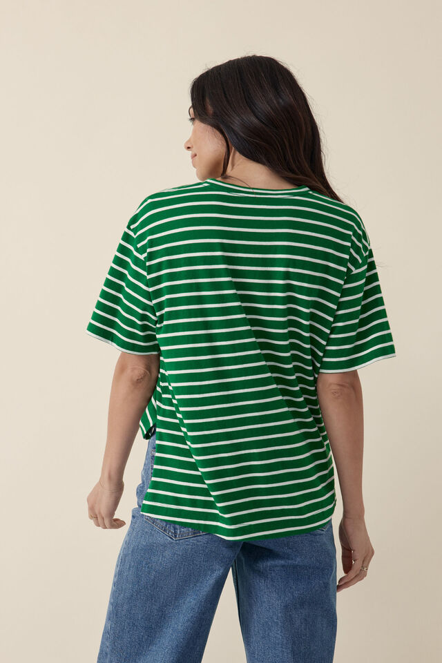 Stevie Slouchy Tee, WINTER GREEN/VANILLA