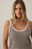 Fia Stripe Knit Tank, CHOCOLATE ECRU STRIPE - alternate image 5