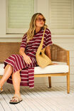 Charlotte Midi Terry Dress, BURGUNDY MILK STRIPE - alternate image 1