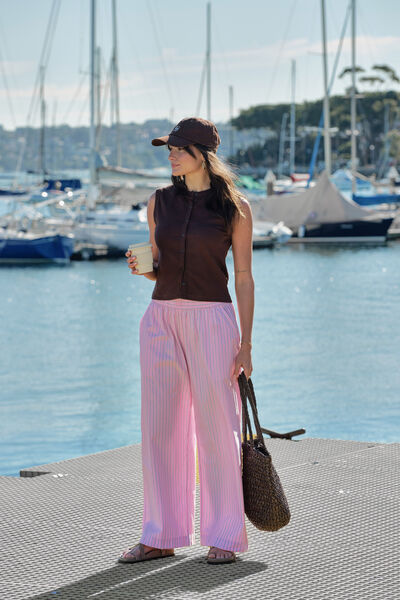 The Lounge Pant, HIBISCUS PINK TRIPLE STRIPE