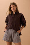 Peta Oversized Shirt, CHOCOLATE - alternate image 6