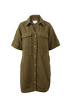 Side Pocket Boxy Dress, DEEP OLIVE - alternate image 2