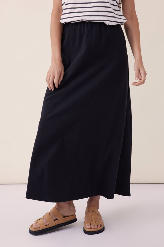 Soft Maxi Skirt, BLACK
