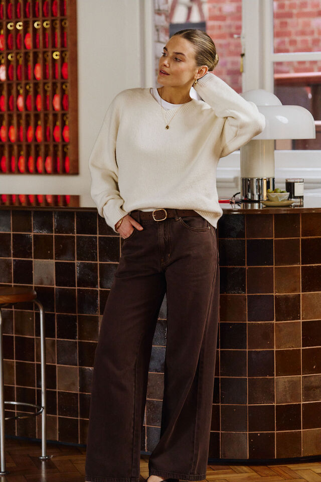 Willow Soft Wide Leg Jean, CHOCOLATE