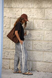 Relaxed Drawstring Pant, LEOPARD LINEN BLEND - alternate image 1