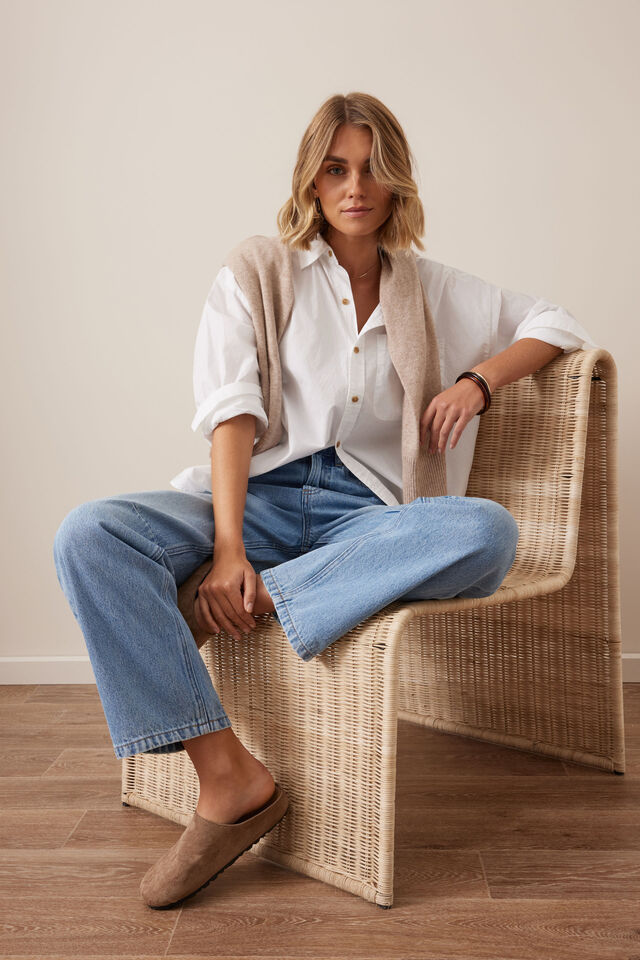 Peta Oversized Shirt, WHITE ORGANIC COTTON