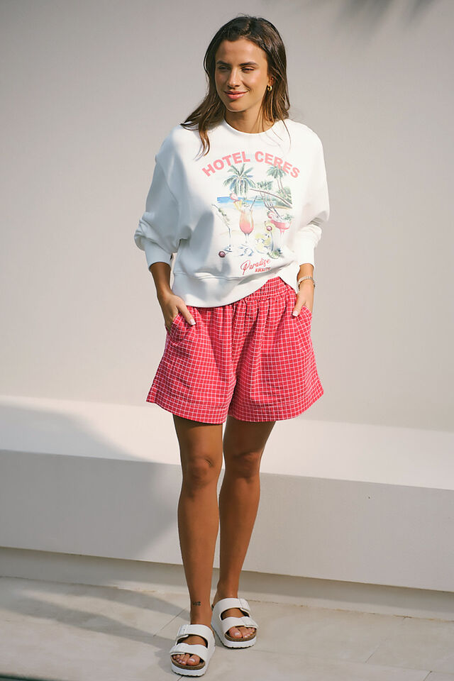 Mila Short, RED WHITE CHECK