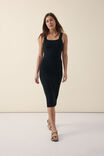 Double Layer Tank Dress In Bamboo Jersey, BLACK - alternate image 1