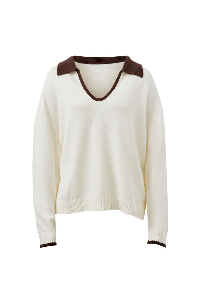 Eliza Collared Knit, MILK AND BRUNETTE